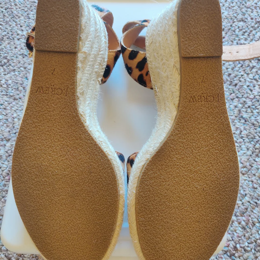 J. Crew Tan Leather Espadrille Slip-On